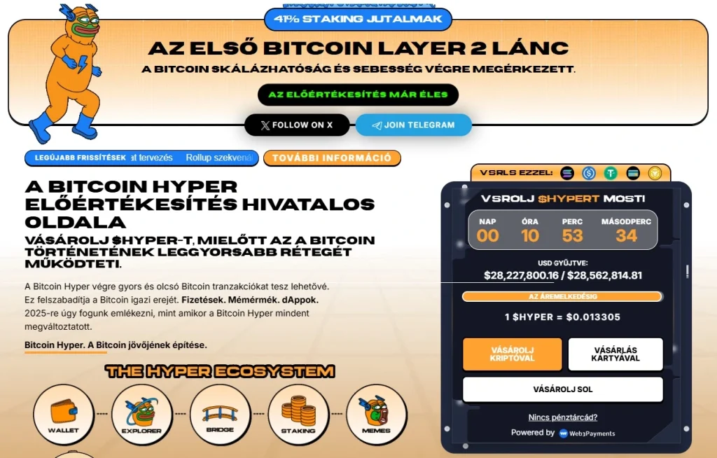 Bitcoin Hyper főoldal