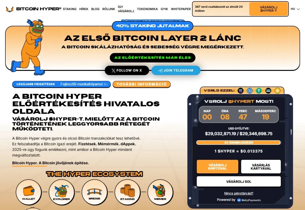 Bitcoin Hyper főoldal