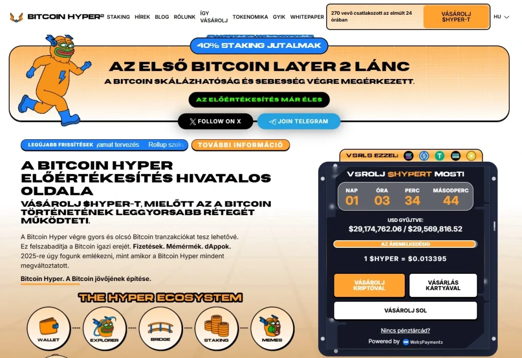 Bitcoin Hyper főoldal