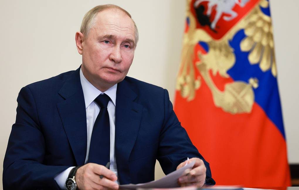 Poutine en pleine déclaration dans le cadre du conflit russo-ukrainien