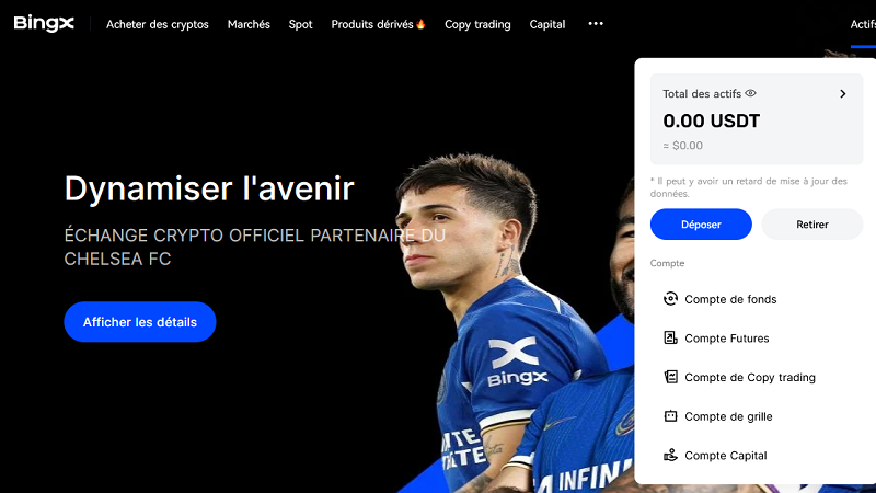 Dépôt des fonds sur BingX