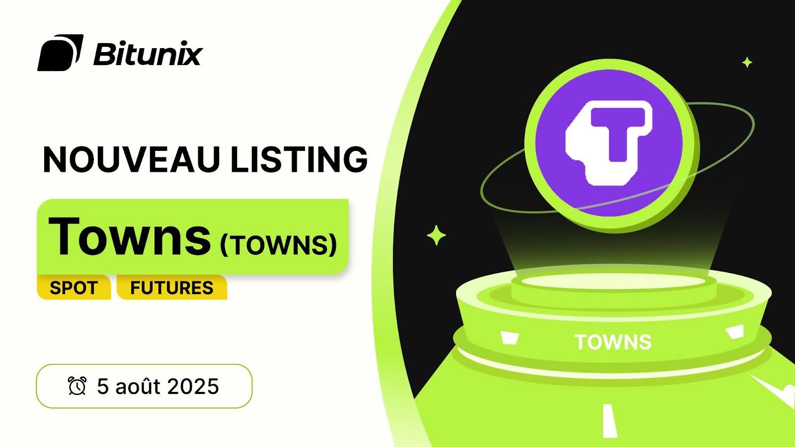 Le token Towns est disponible sur Bitunix. Un projet dédié à la création de  plateformes de messagerie décentralisée