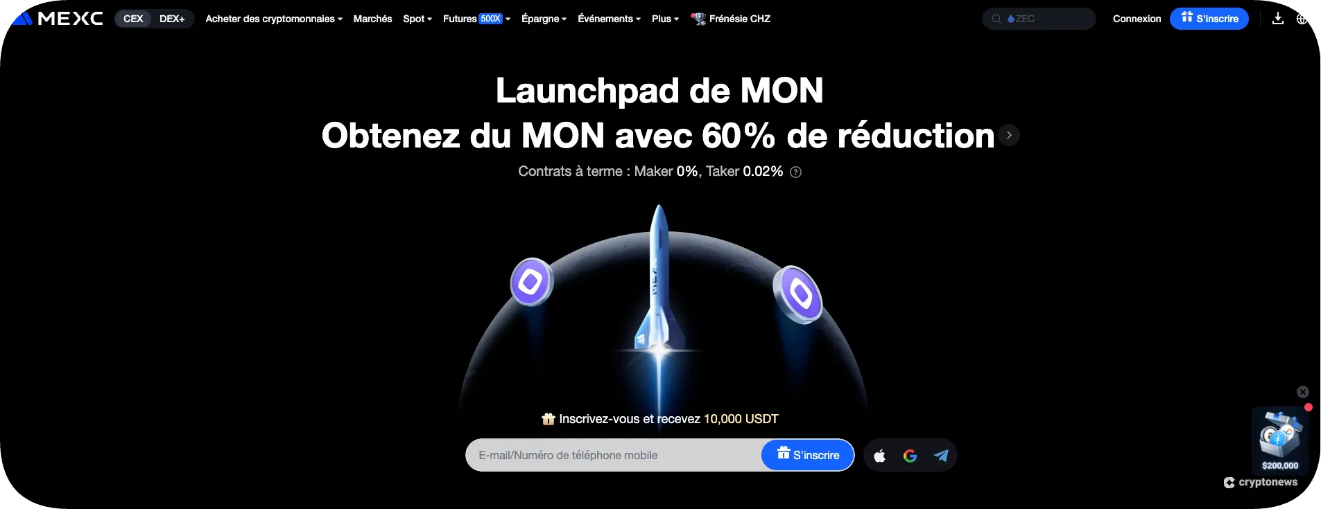 Trading sur marge avec Mexc