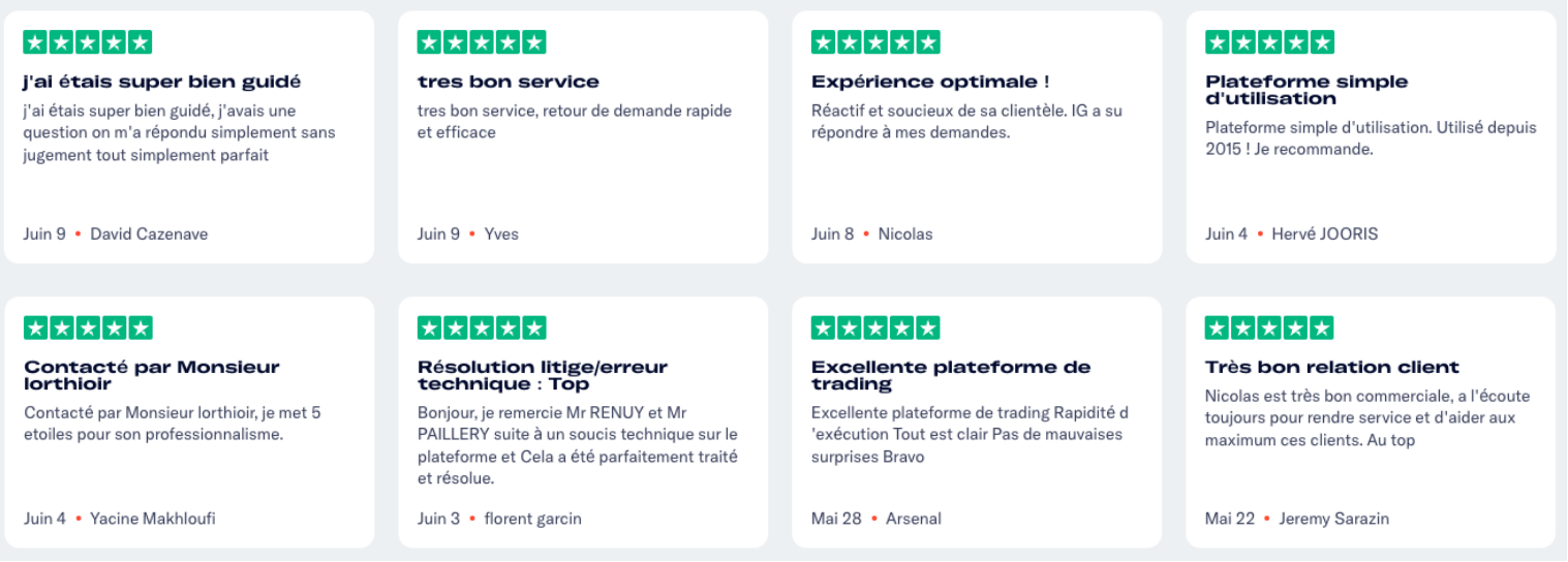 avis clients IG