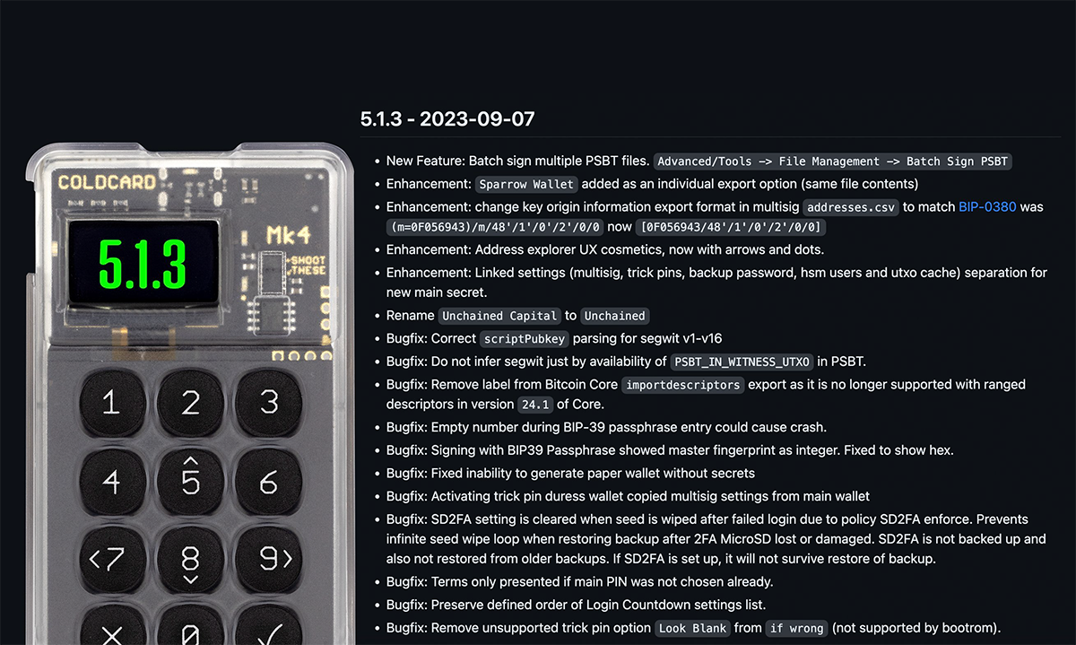 Coldcard Mk4 – лучший криптокошелек для биткоинеров