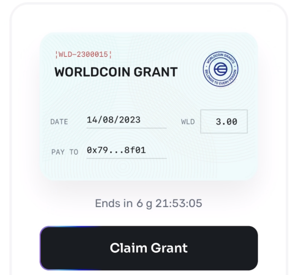 Grant worldcoin