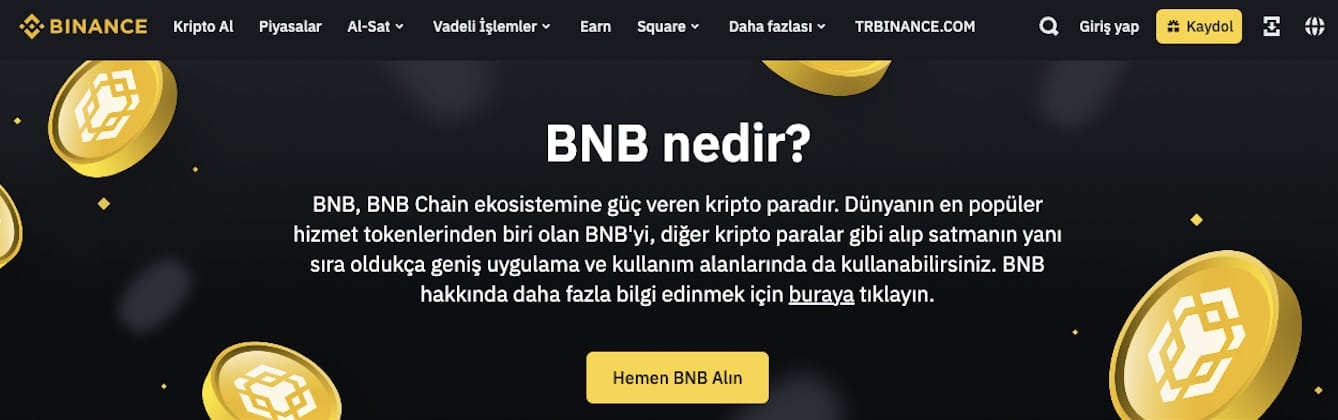 yatırım yapılabilecek en iyi kripto projeleri Binance BNB