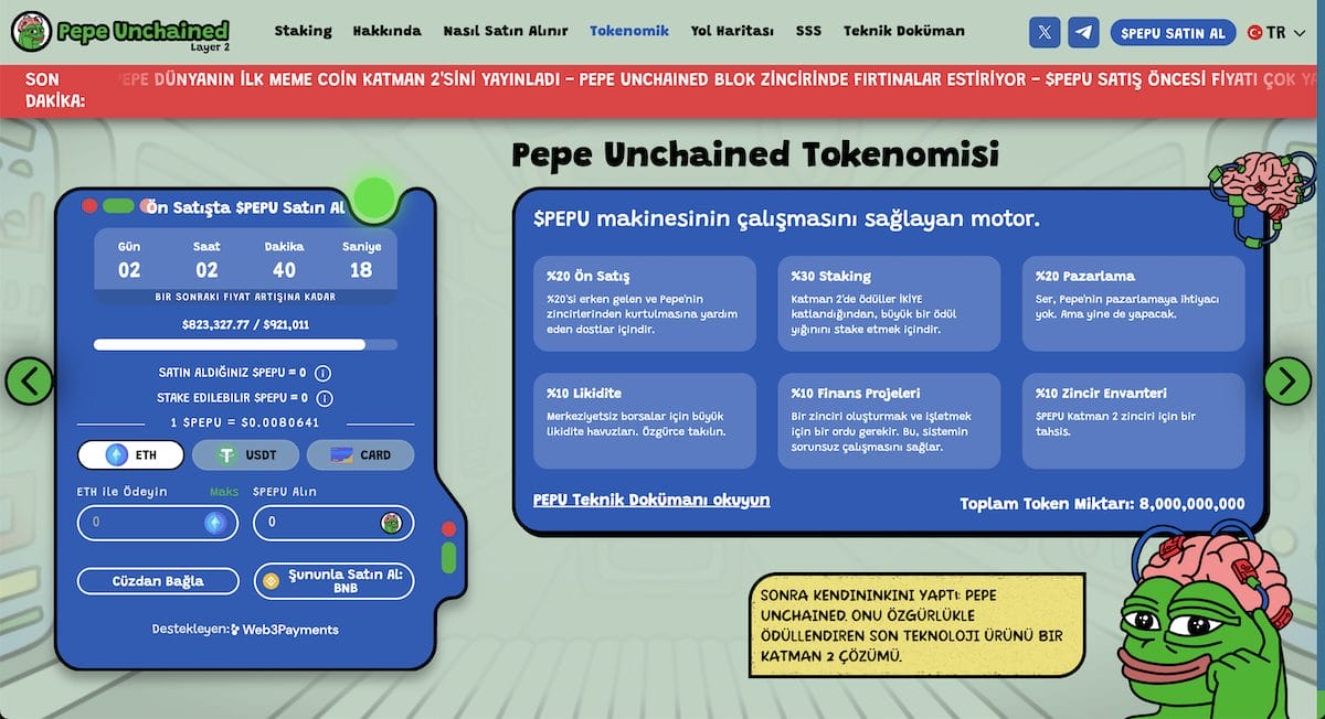 Pepe Unchained Tokenomisi