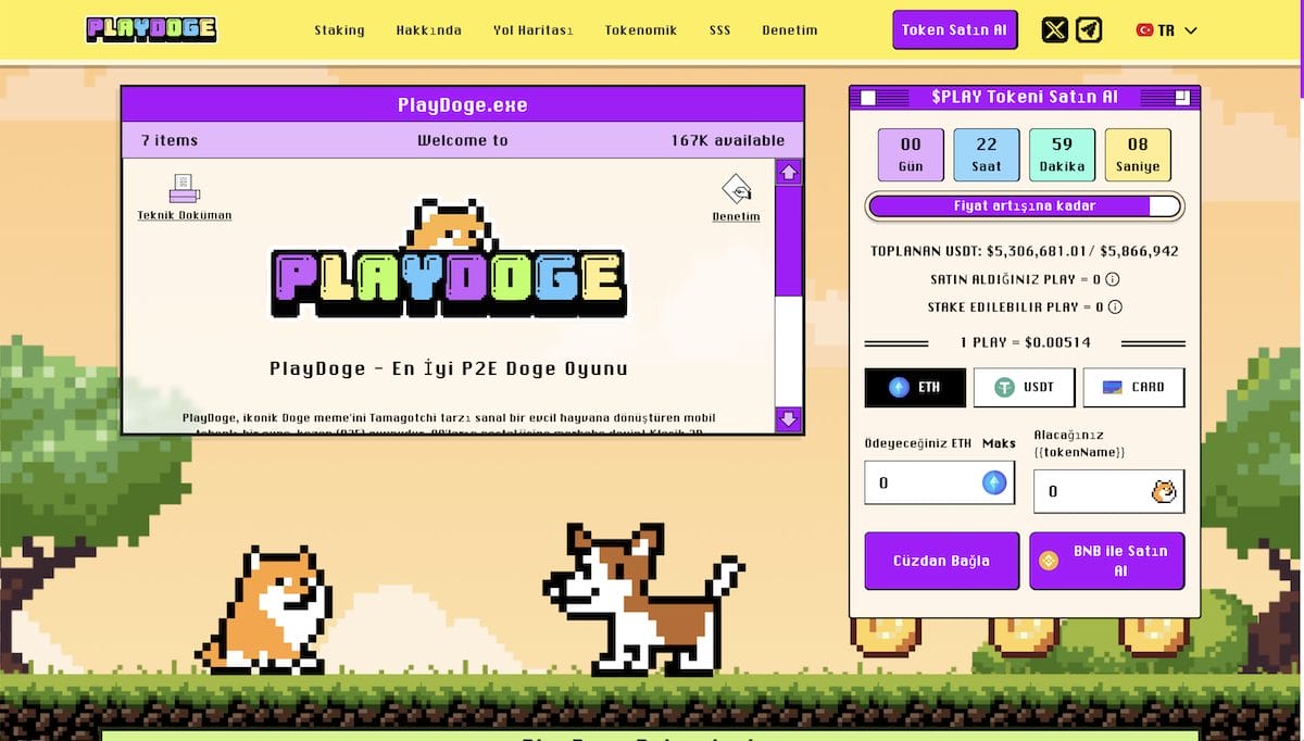 PlayDoge Satın Almak İçin Ön Satış Widget'ını Doldurun