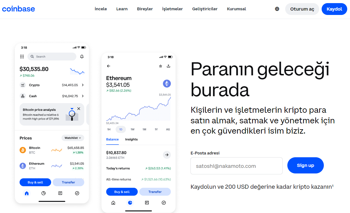coinbase - kripto para borsası