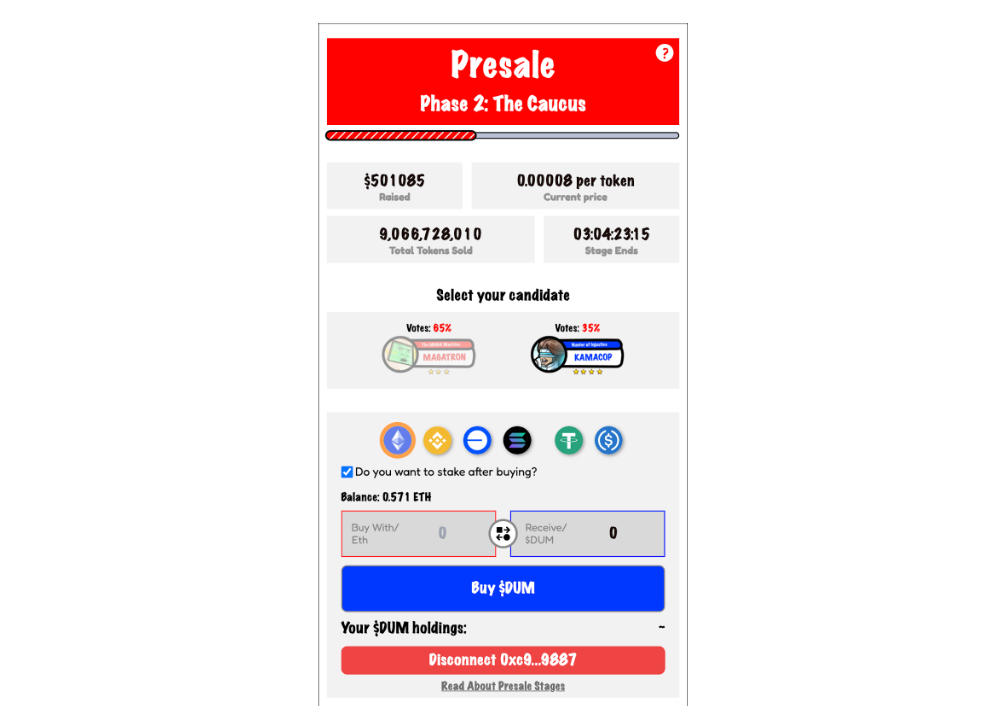 FreeDum Fighters (DUM), 500,000 Dolar Fon Topladı