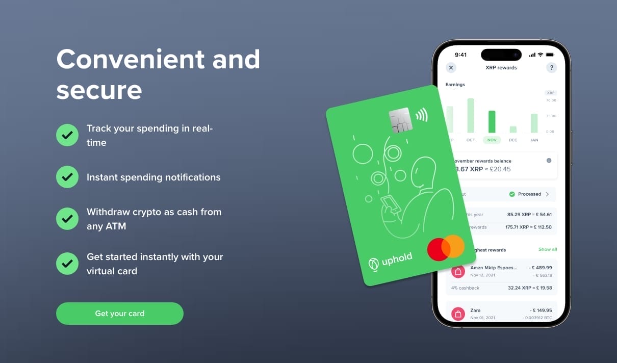 Uphold Kartı ve Coinbase Kartı karşılaştırması. Güvenlik ve gizlilik.