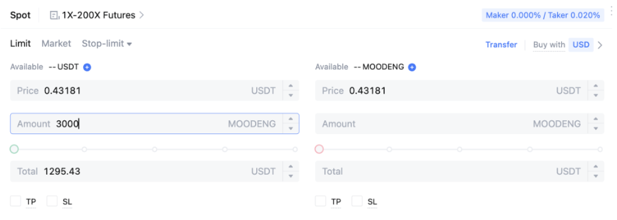 Limit emri oluşturma