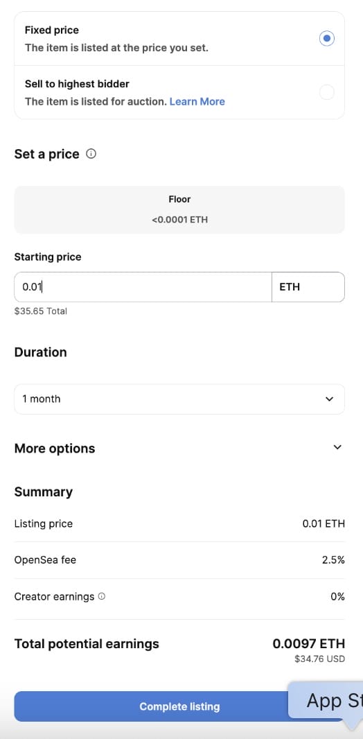 OpenSea'de NFT satın
