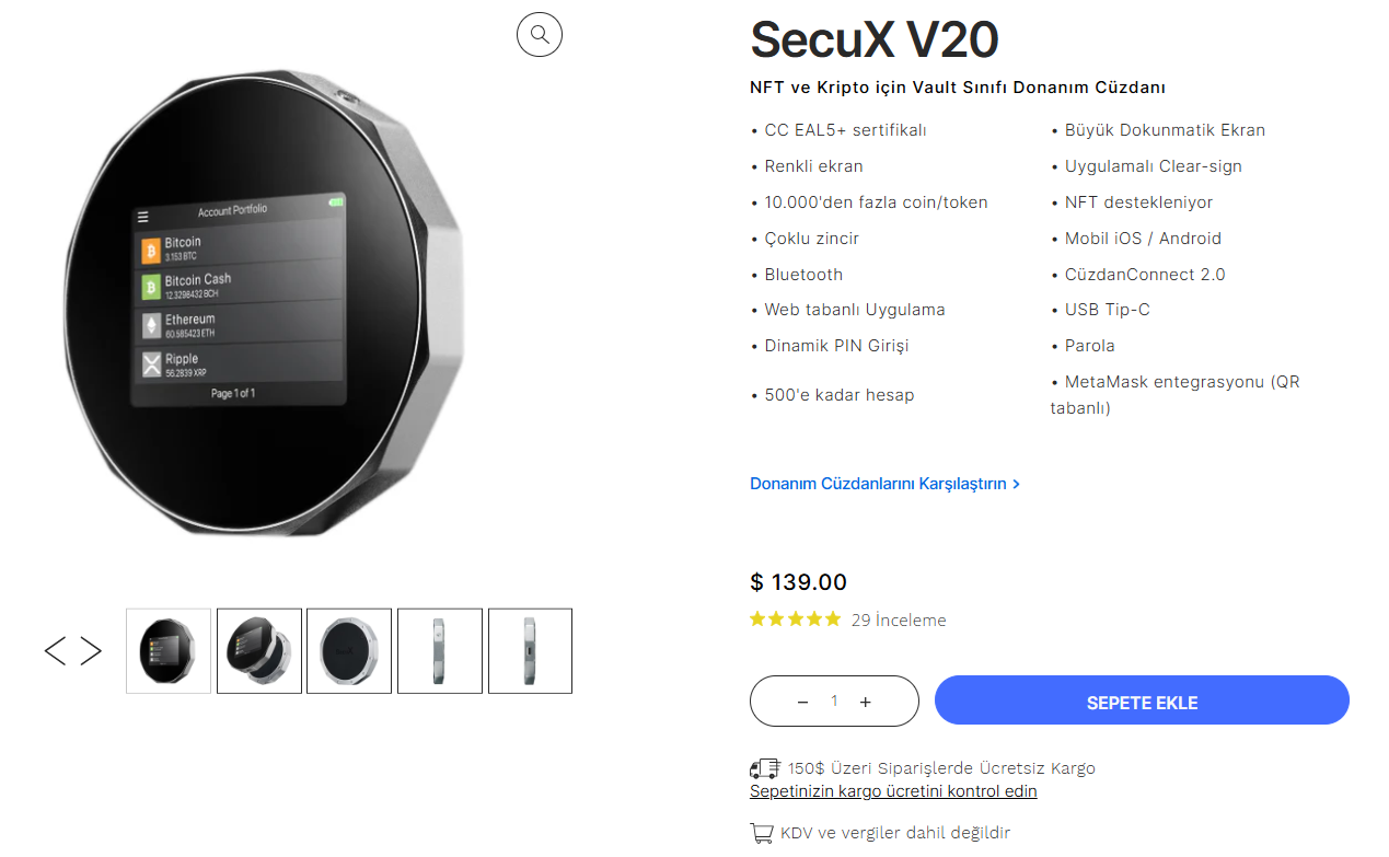 Renkli Dokunmatik Ekrana sahip soğuk cüzdan