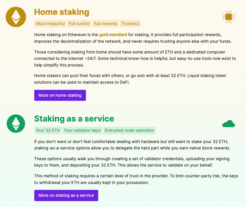 ETH home staking