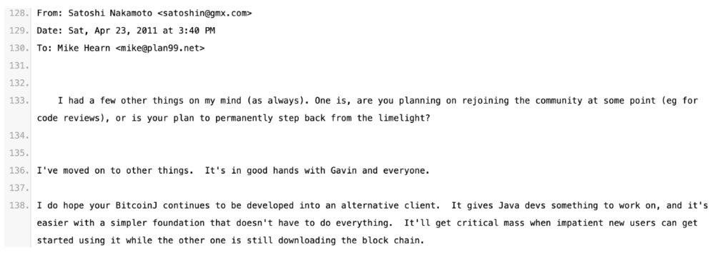 Satoshi Nakamoto son konuşması