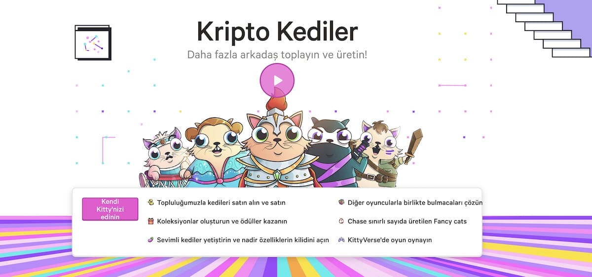 CryptoKitties nft ve metaverse oyna kazan