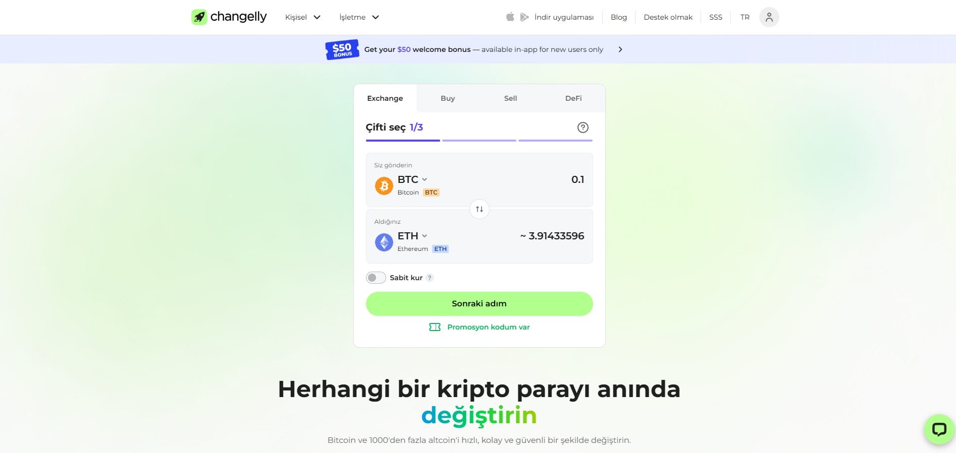 Cüzdan Entegrasyonlu kripto ticaret platformu 