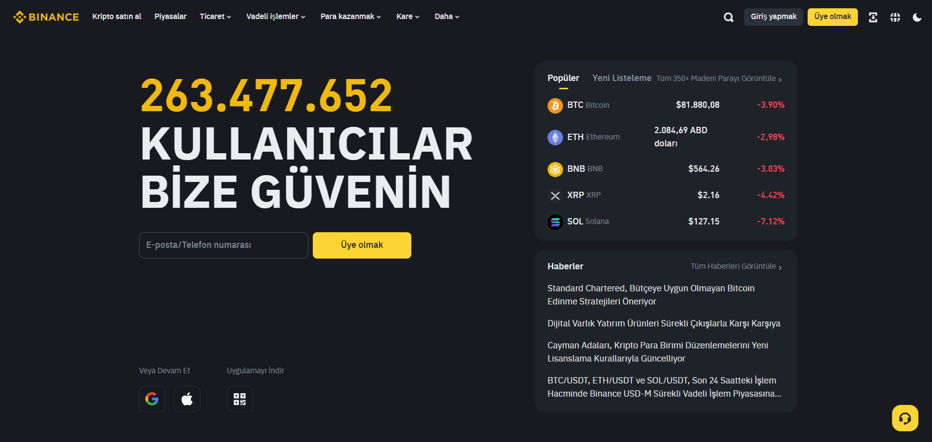 En Büyük P2P Kripto Borsası