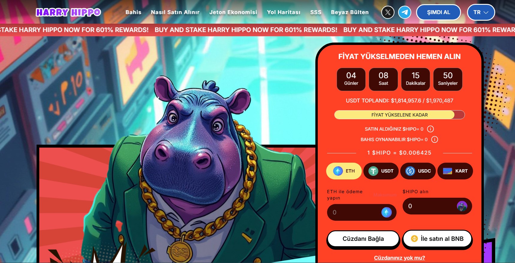 En iyi kripto oyun projeleri arasında yer alan Harry Hippo