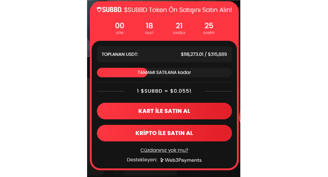 SUBBD Token Ön Satışı