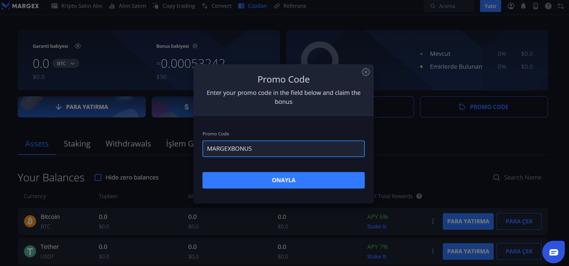 margex bonus kodu kullanımı