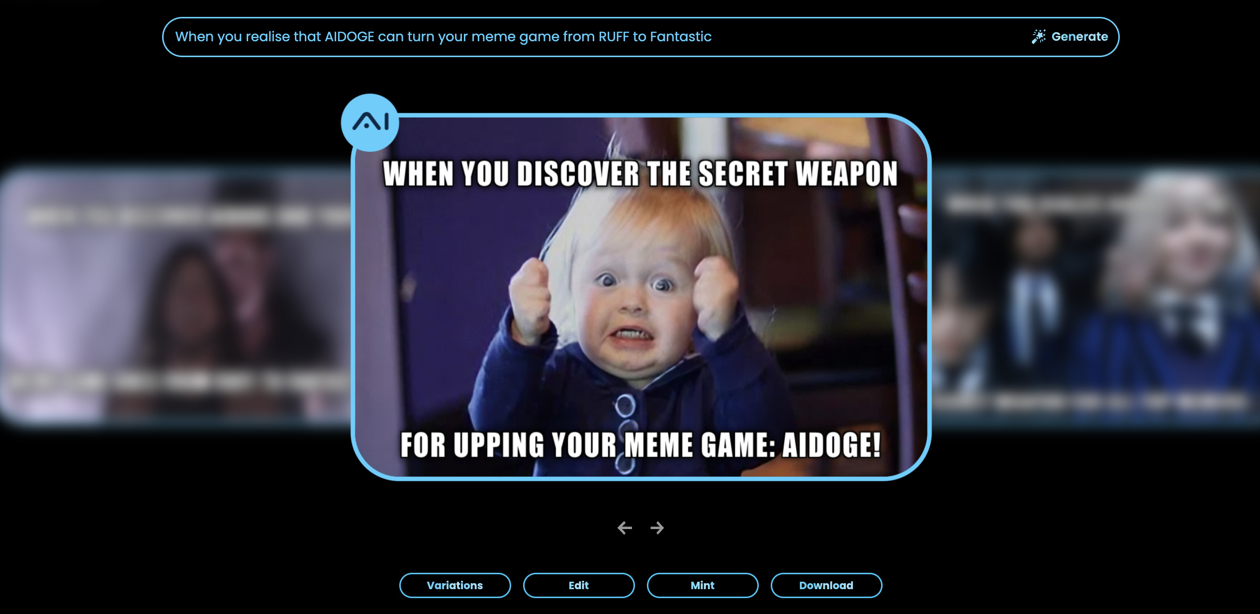 AiDoge meme oluşturma