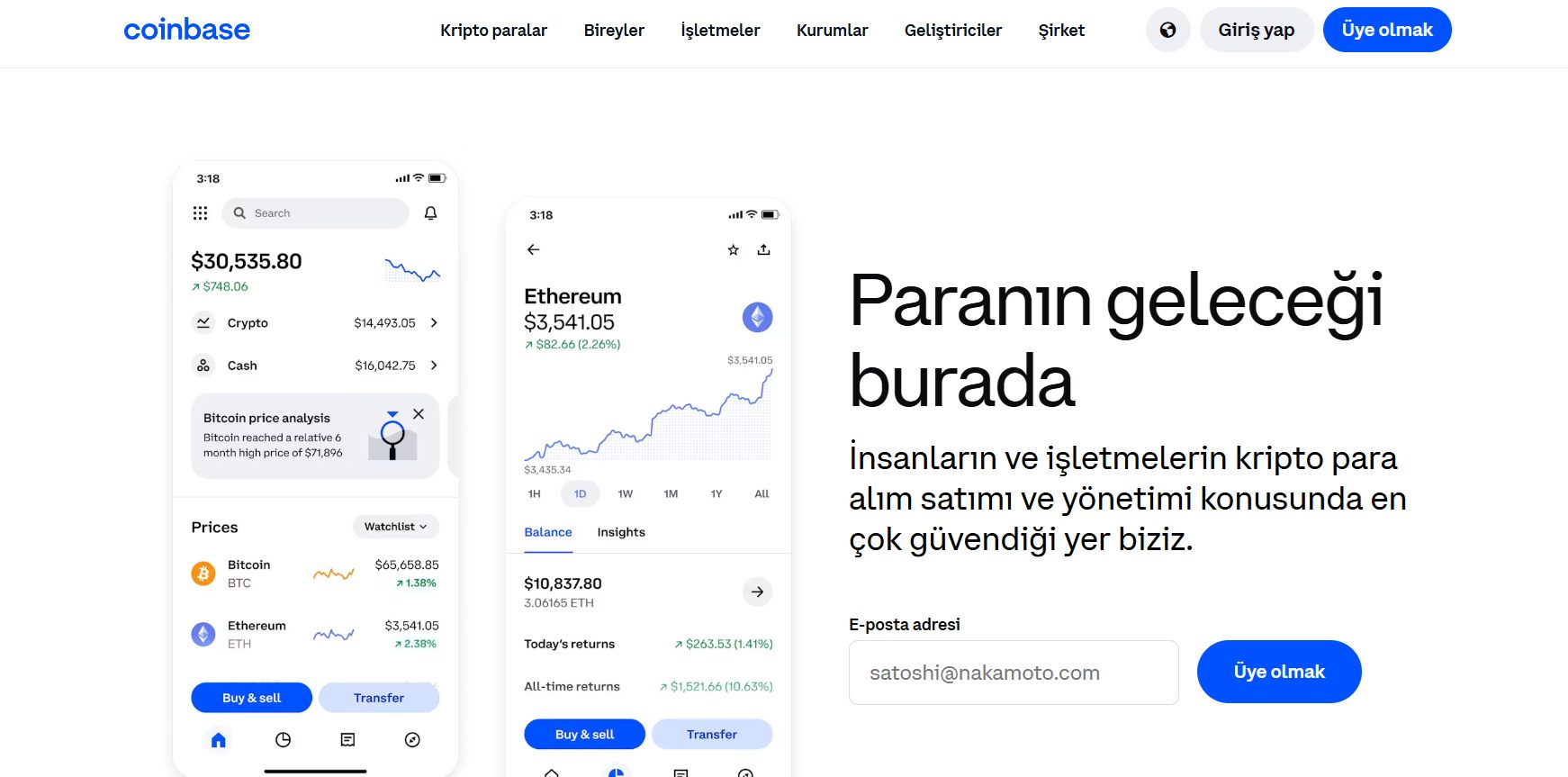 yeni başlayanlar için en iyi kripto borsaları arasında yer alan Coinbase analizi