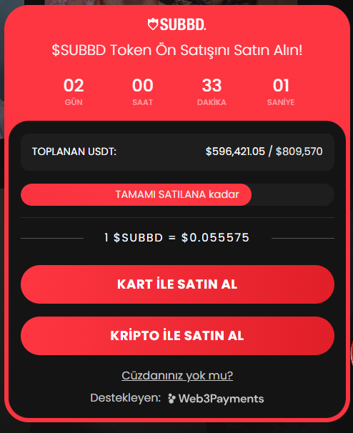 SUBBD satın alma seçenekleri