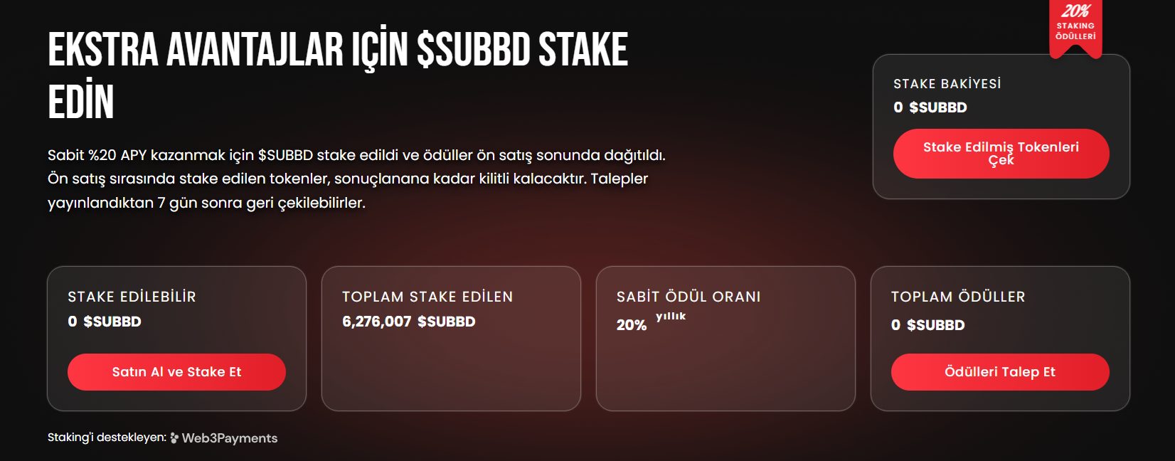 SUBBD staking