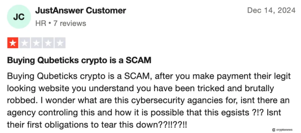 Qubetics hakkında Trustpilot incelemesi 2