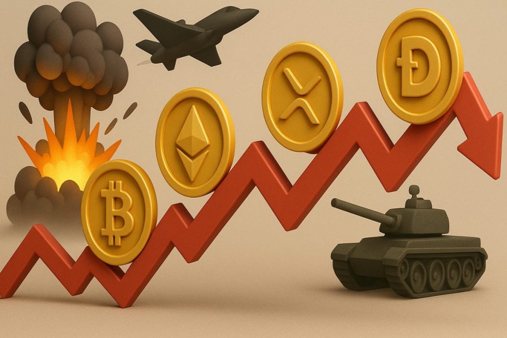 Savaş Kriptoyu Vurdu! Bitcoin, ETH, XRP ve Dogecoin'de Büyük Düşüş