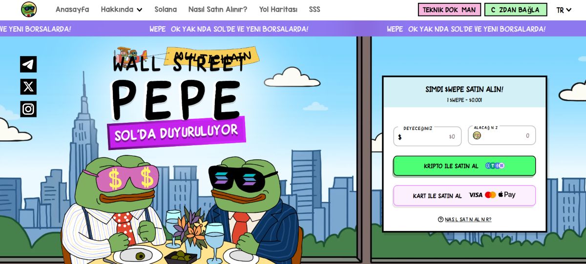 En İyi ICO projeleri arasında dikkat çeken Wall Street Pepe incelemesi