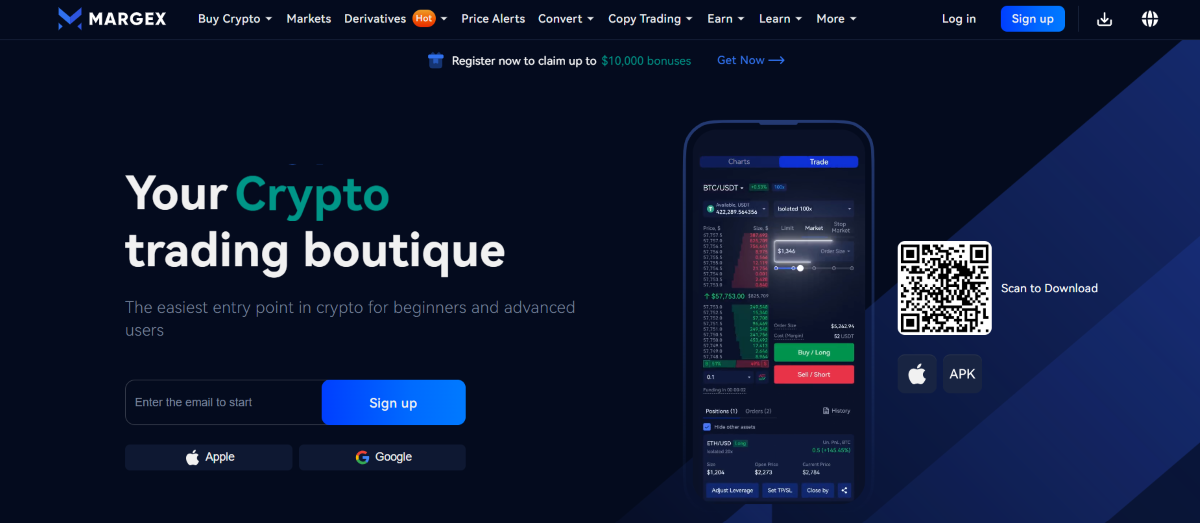 Kripto vadeli işlemler için borsalar - Margex