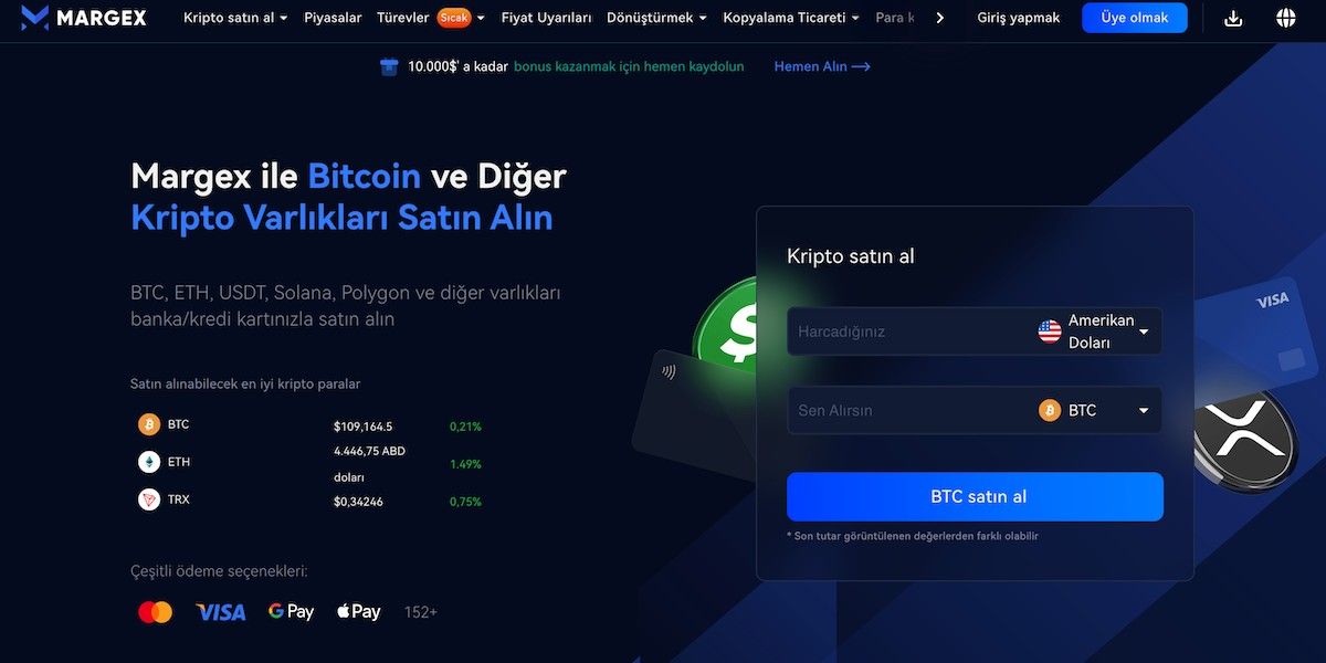 Margex bankadan kripto alma