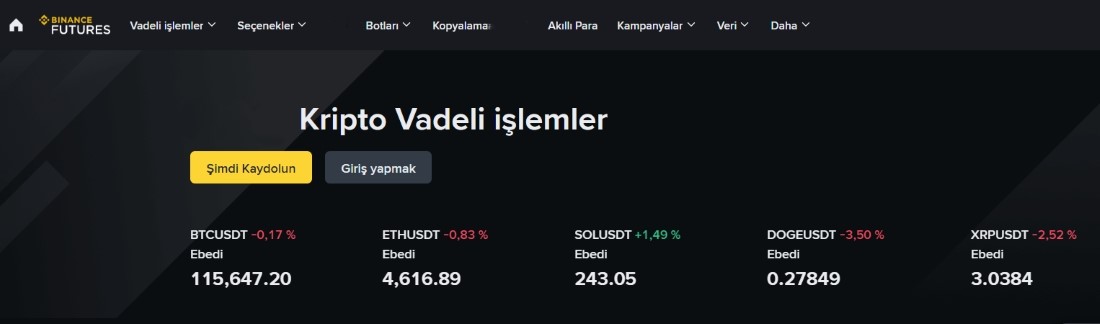 Binance Kaldıraçlı işlemler
