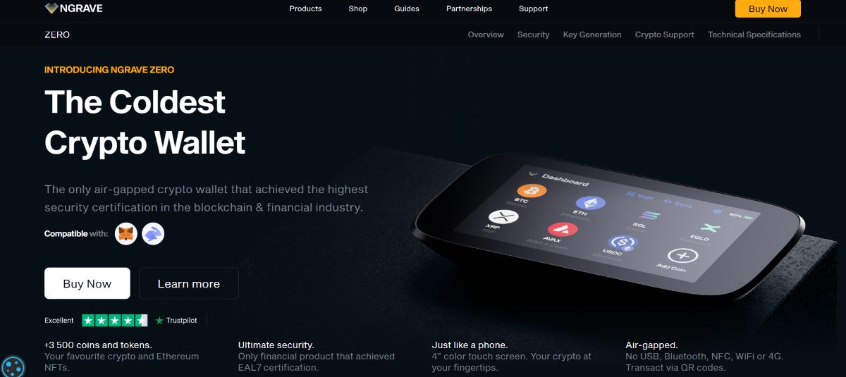 en iyi merkeziyetsiz kripto cüzdanları - Ngrave Zero
