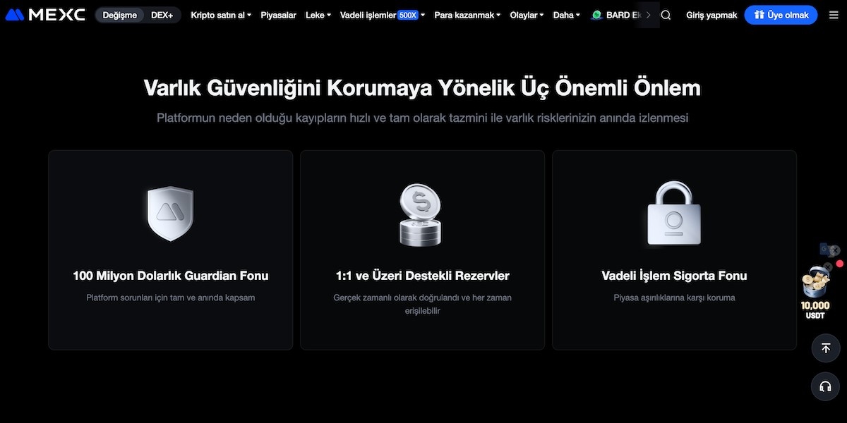 Türkiye'deki en güvenilir kripto sitesi MEXC