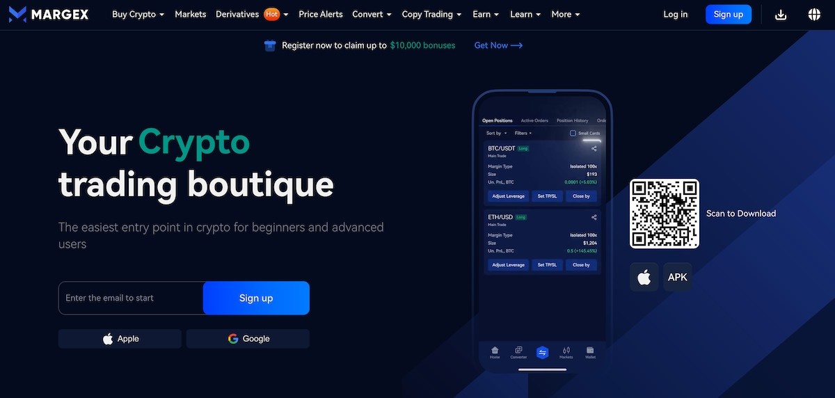 Margex en güvenilir kripto para siteleri