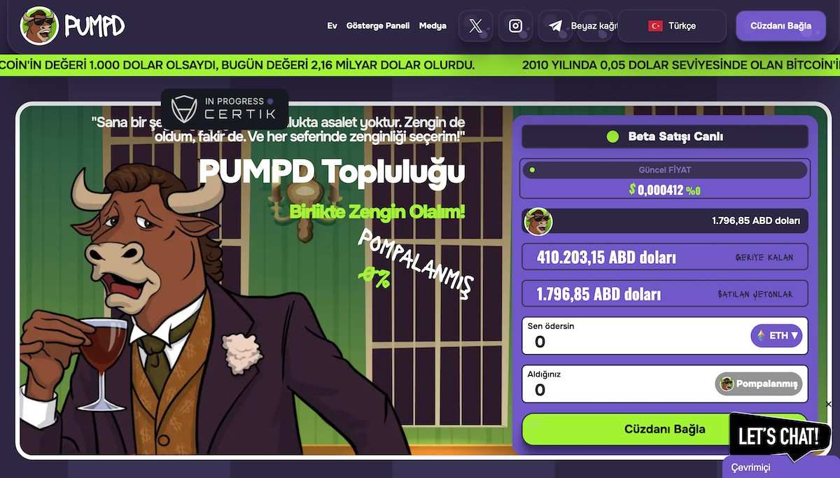 Pumpd ön satış web sitesi