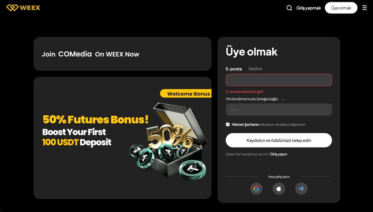 Kimlik Doğrulama İstemeyen Kripto Borsaları WEEX