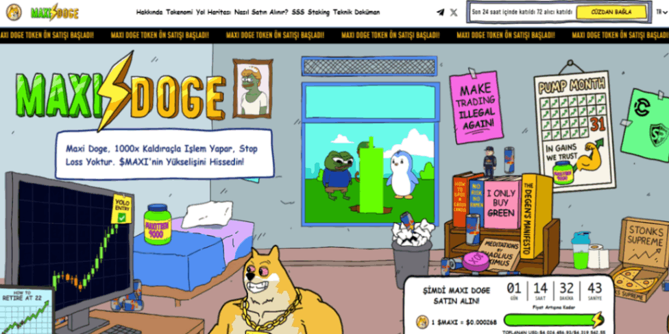 En hızlı yükselen kripto para - Maxi Doge