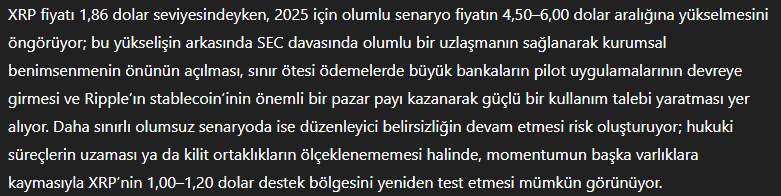 DeepSeek XRP fiyat tahmini