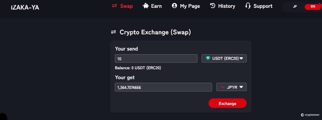 Altcoin ile JPYR Takası
