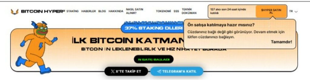 Bitcoin Hyper ön satışı