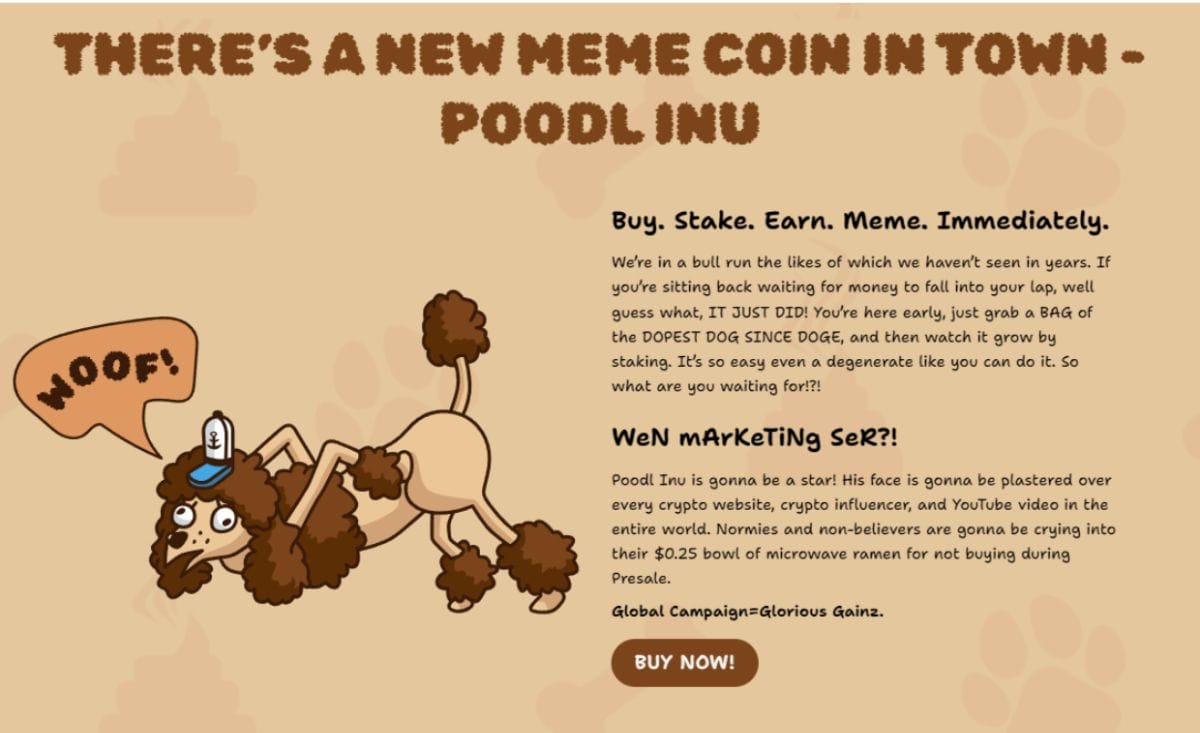 Poodl Inuが200万ドルの資金調達に成功、ミームコイン投資家たちが注目