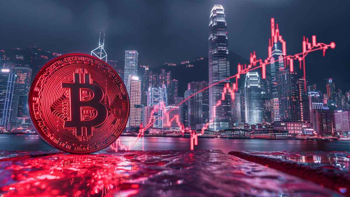 香港のビルとビットコイン