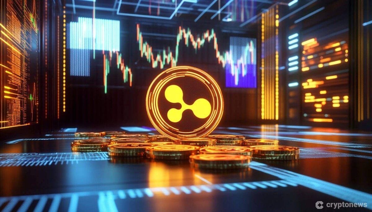 金色に輝く仮想通貨リップル(XRP)コインのシンボル