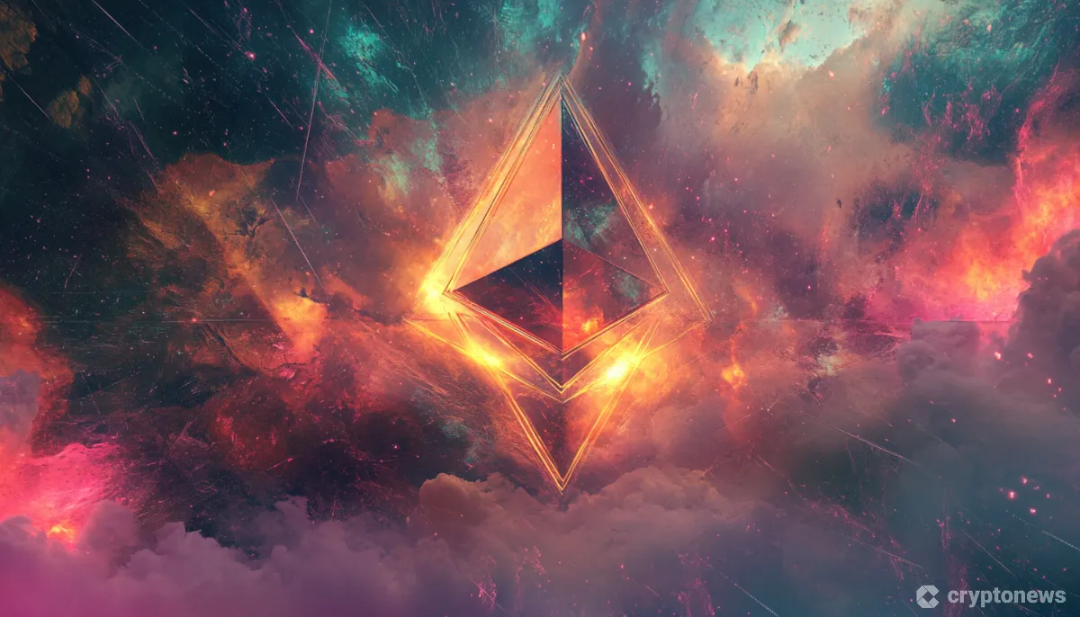 赤と黒の雲の中にあるETH